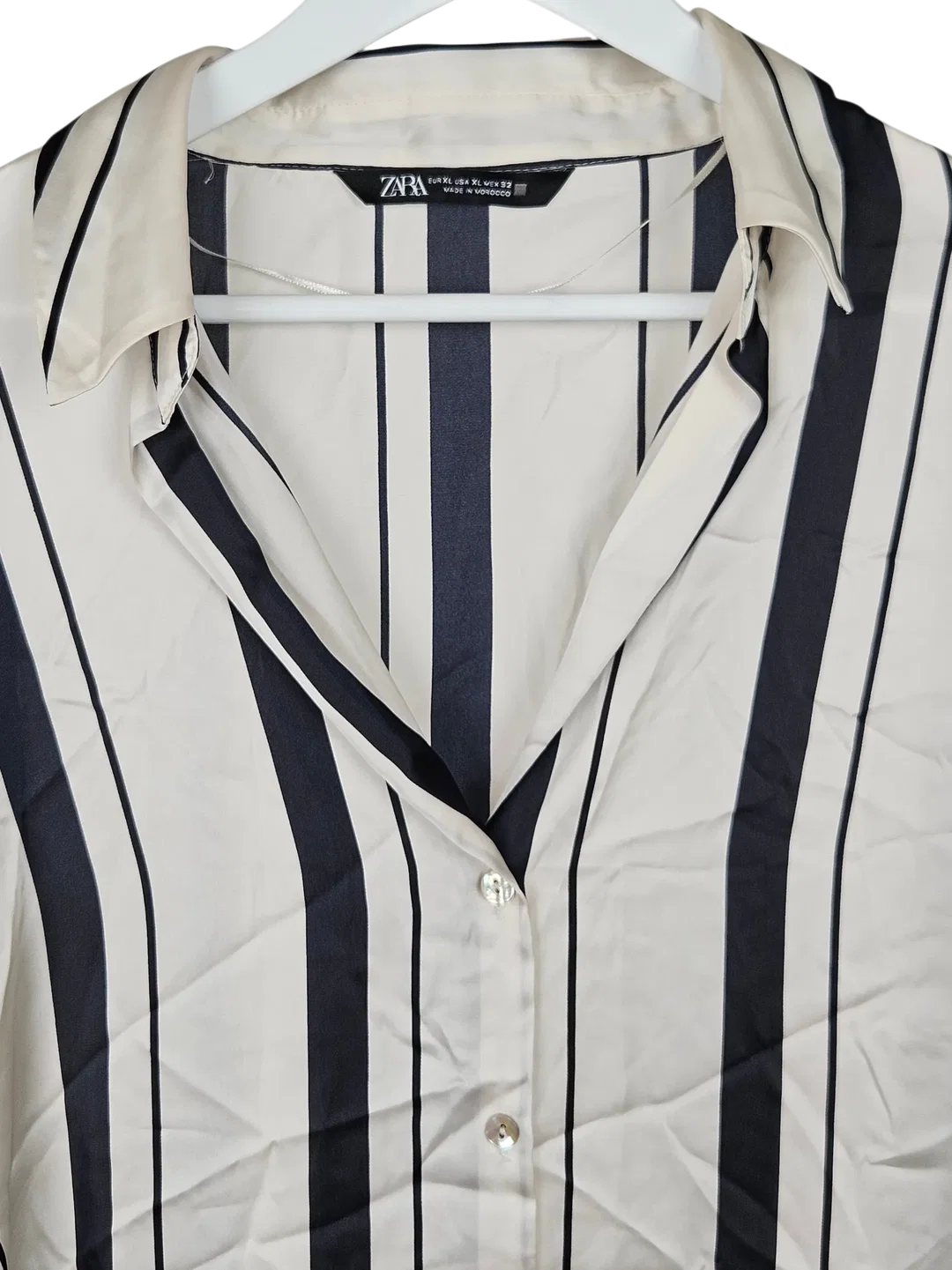 ZARA Damen Bluse mit Streifen, weiß - Gr. XL – Bild 3