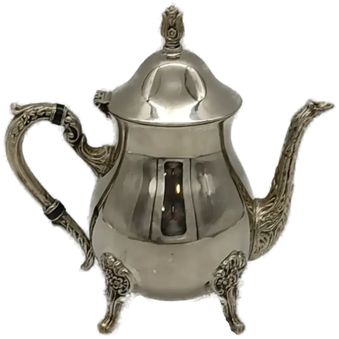 Versilbertes Tee-/Kaffeeservice – 3-teilig – Kanne, Zuckerdose & Milchkanne – barock inspiriert - Bild 1