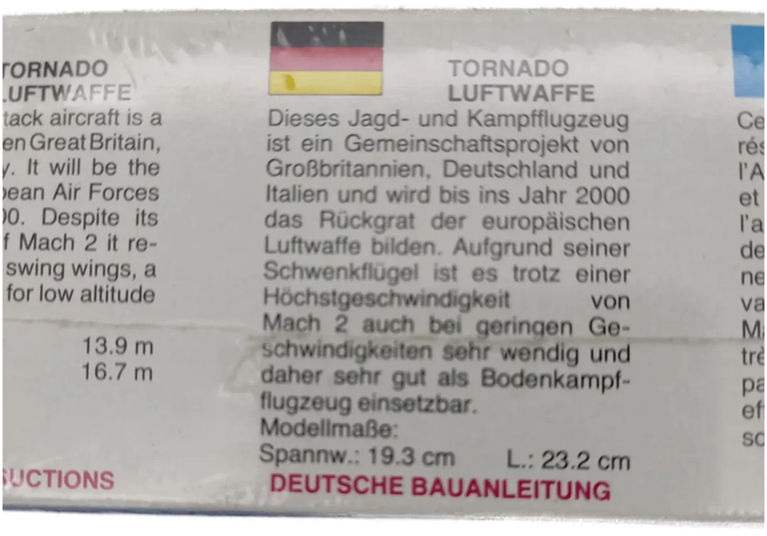 Italieri Tornado Luftwaffebausatz 1:72 No 164 (1988) – Bild 3