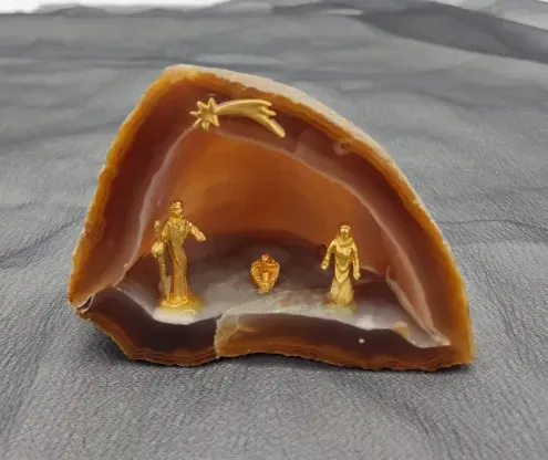 Weihnachtskrippe aus Kristallgeode - Bild 1