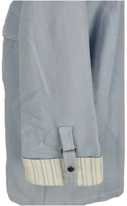 Jacke dreiviertelarm mit Kragen, hellblau/gestreift mit Taschen, Größe 44 - Bild 2