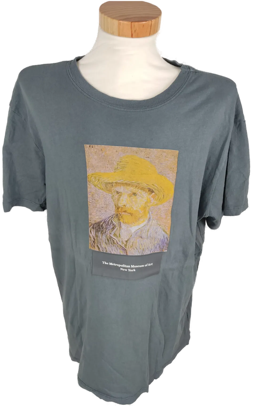 T-Shirt, kurzarm mit Rundhalsausschnitt, grau mit Aufdruck, Größe S - Bild 1