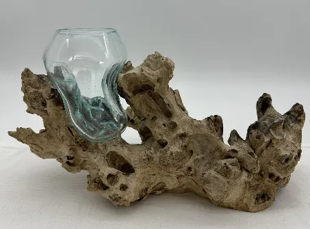 Wurzelholz mit Glas - Deko – Bild 1