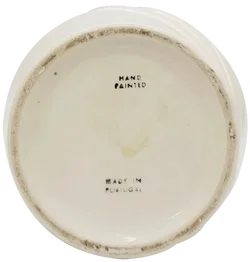 Handgemalte Vase aus Keramik mit Blumenmotiv in beige – Vorschau 3