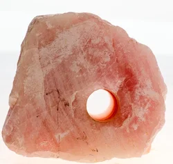 Natürlicher Rosenquarz Teelichthalter – Sanftes Licht & Harmonie - Bild 2