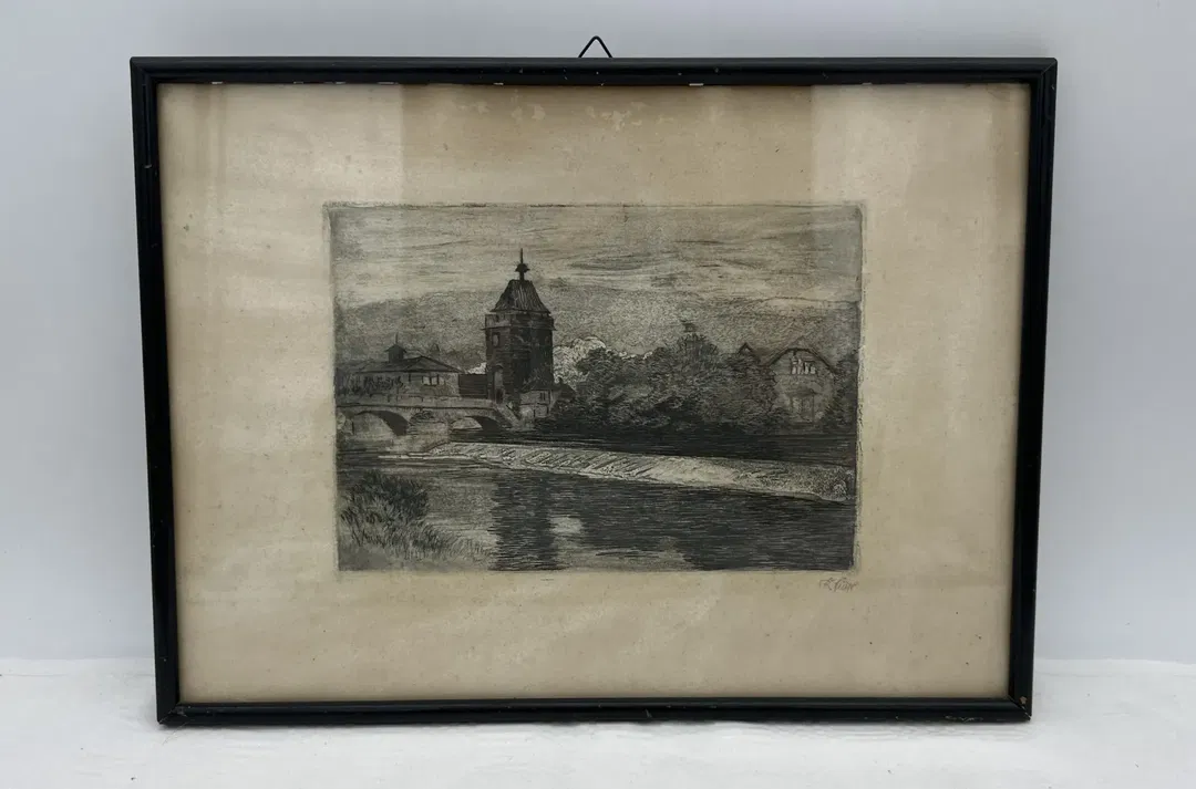 gerahmtes Bild - Landschaft/Stadtszene von Karl Fuchs - Bild 1