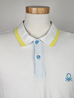 UNITED COLORS OF BENETTON Herren Poloshirt, weiß - Gr. L  - Bild 4