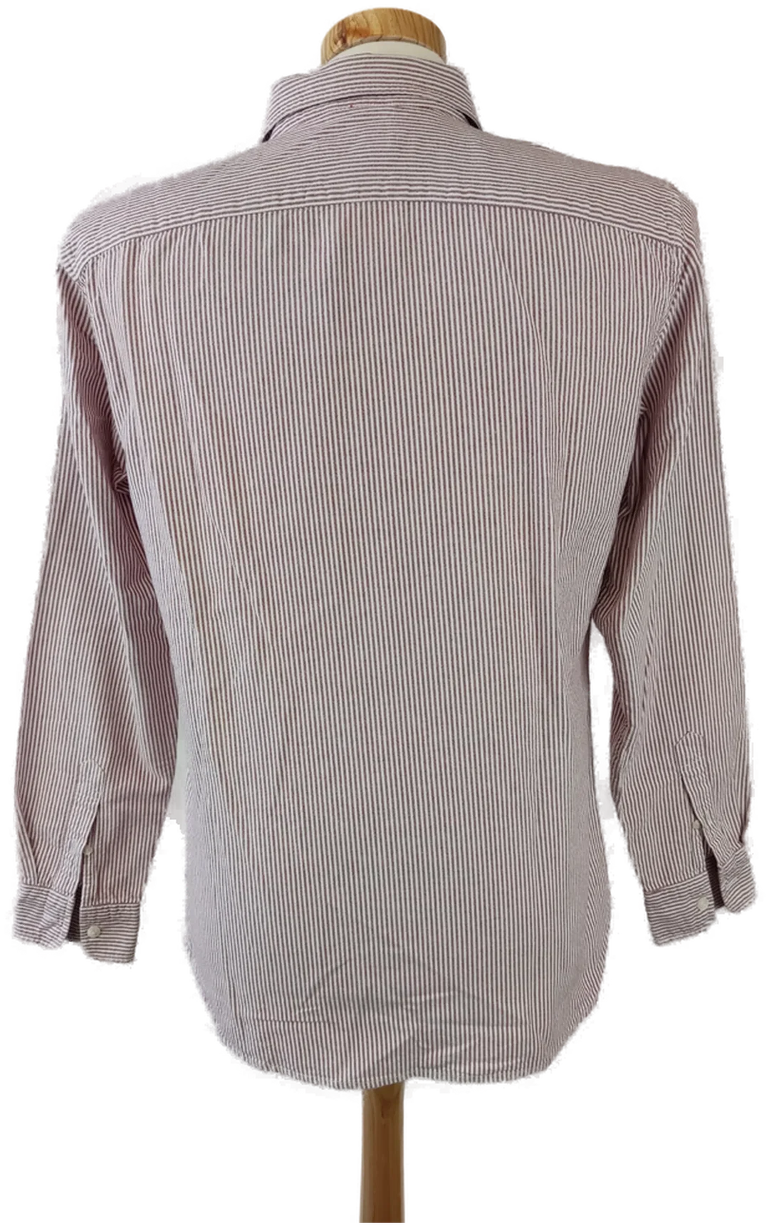 Pull&Bear Herrenhemd rot-weiß gestreift - Gr. M (eng geschnitten) – Bild 3
