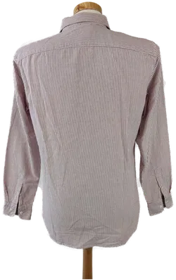 Pull&Bear Herrenhemd rot-weiß gestreift - Gr. M (eng geschnitten) - Bild 3