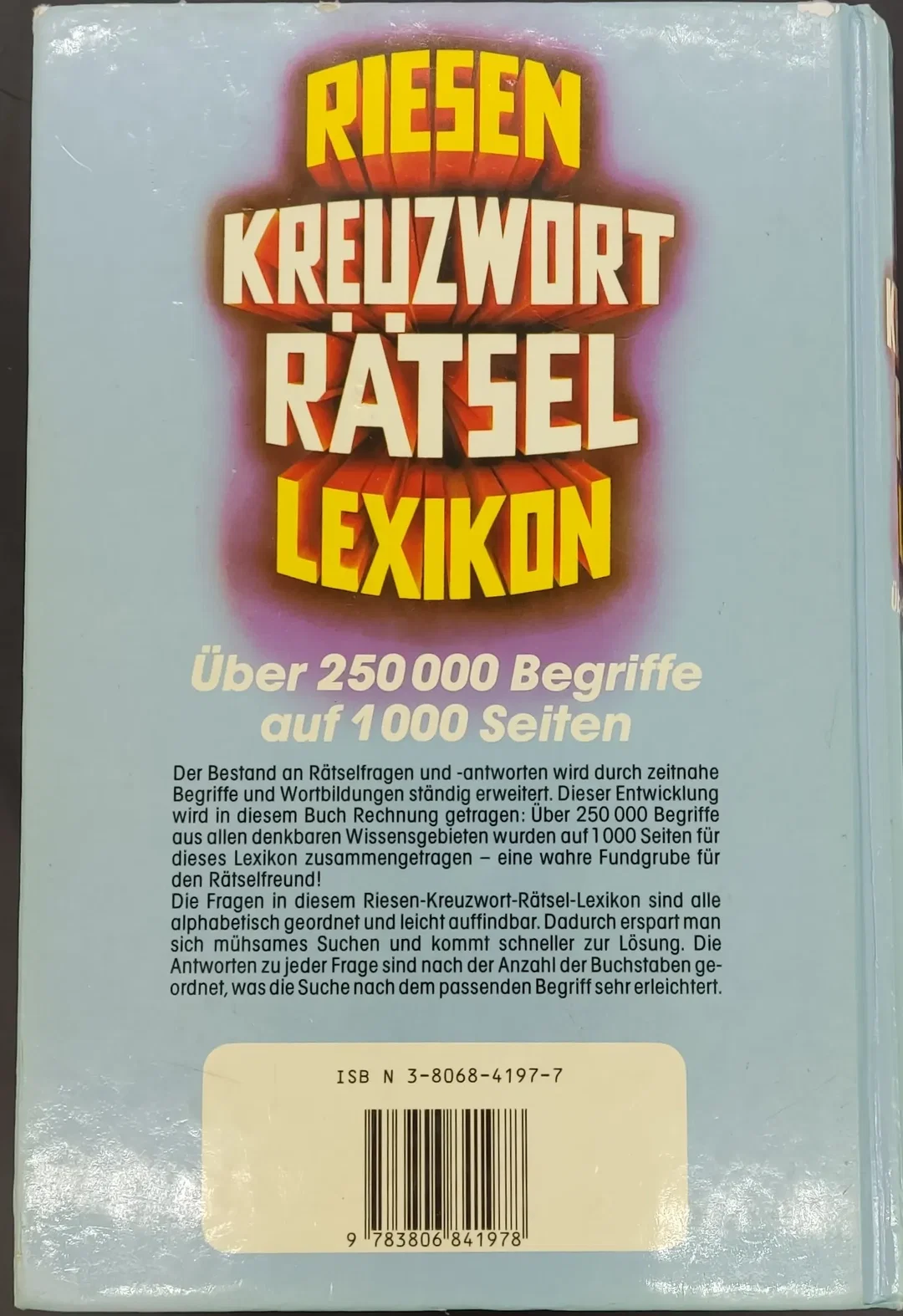 Buch "Riesen Kreuzwort Rätsel Lexion" Über 250.000 Begriffe von Hans Schiefelbein – Bild 3