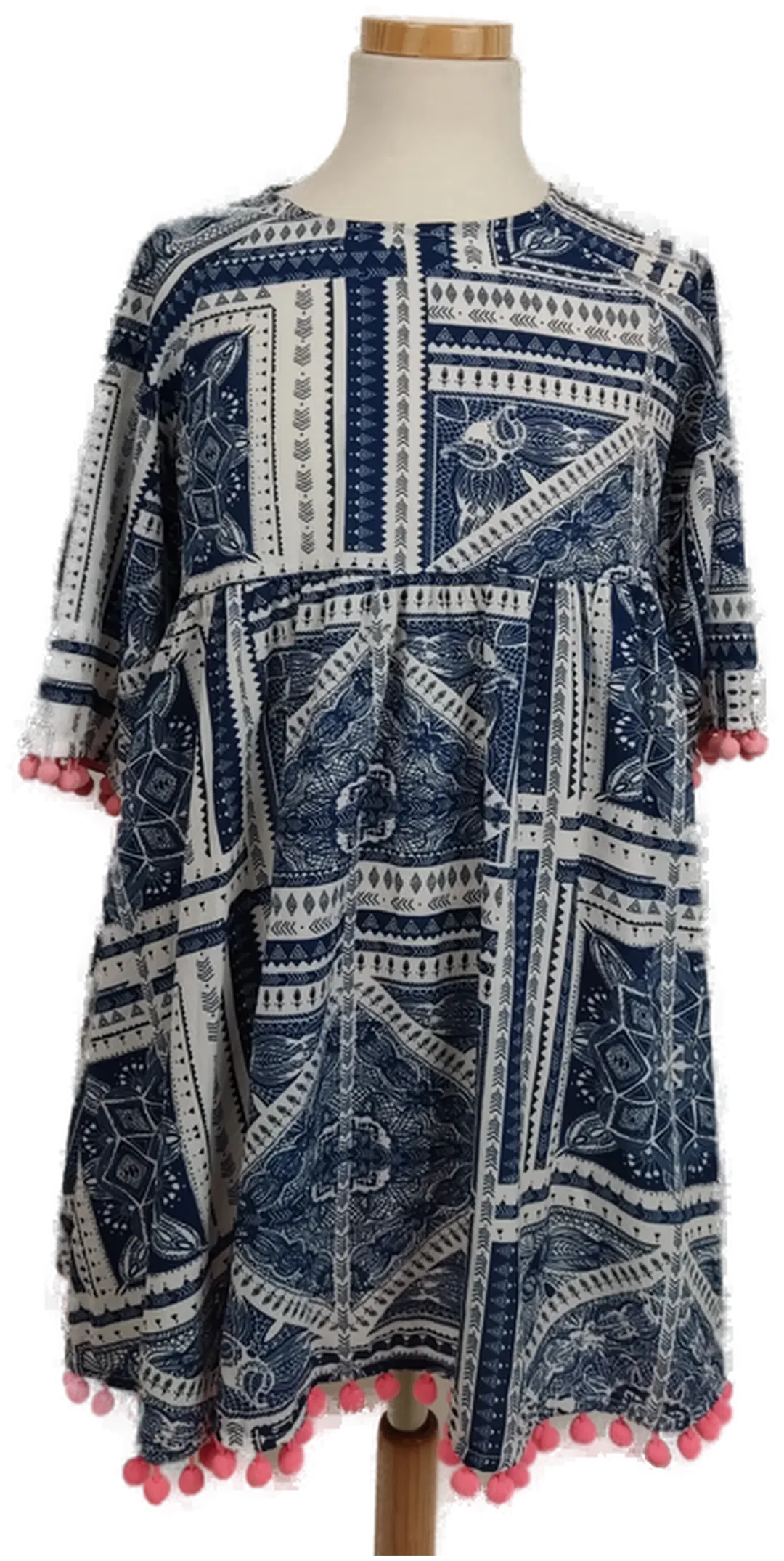 Shein Kinder Kleid weiß/blau Gr. 140 - Bild 4