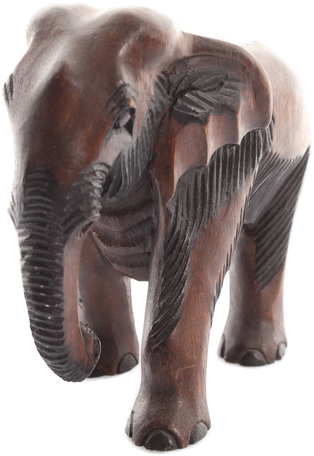 Handgeschnitzter Elefant aus Holz – dunkel – asiatische Deko – ca. 16 cm - Bild 1