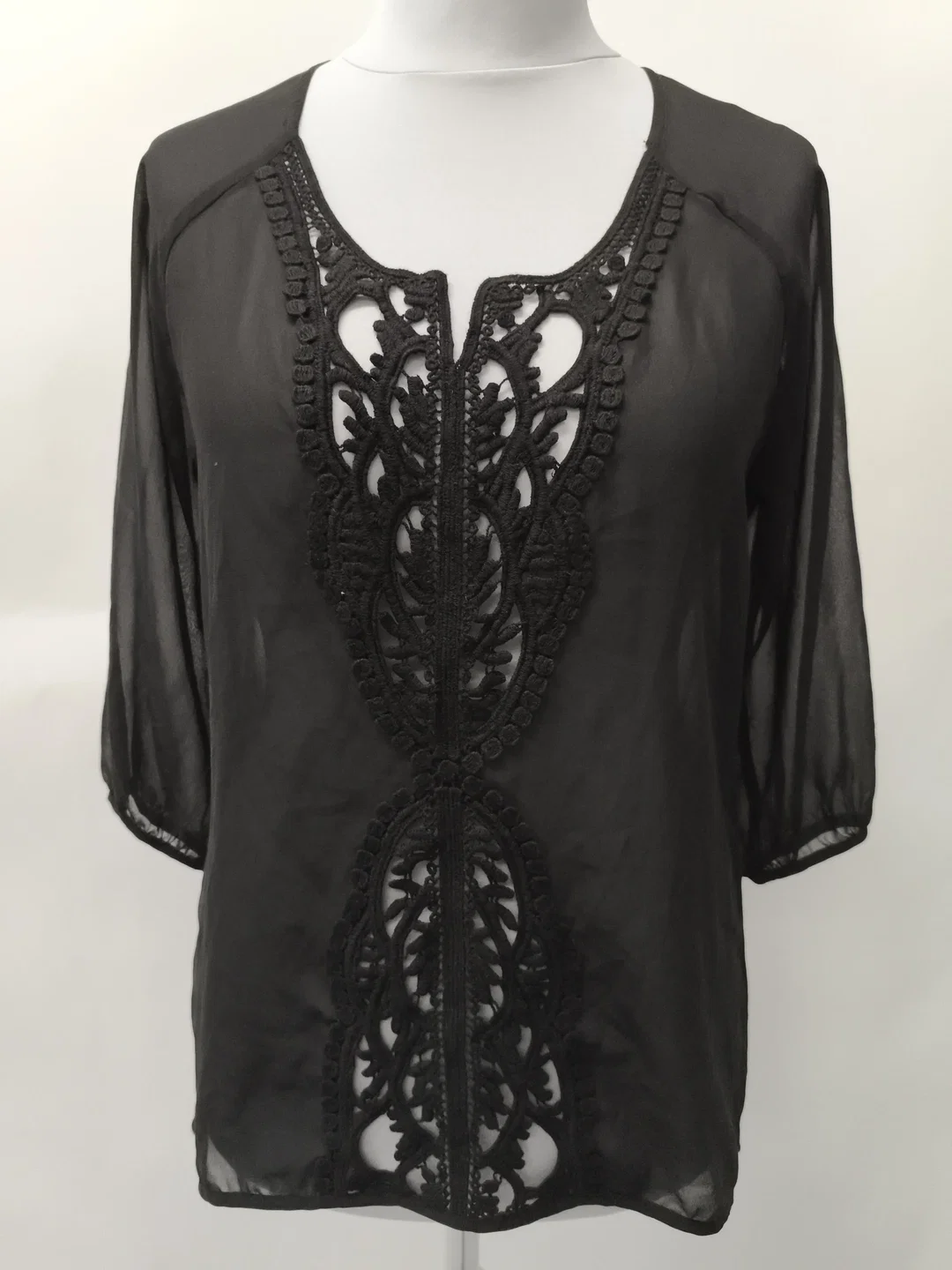 MY OWN DamenBluse, transparent mit Spitze, Gr. 38 – Bild 1