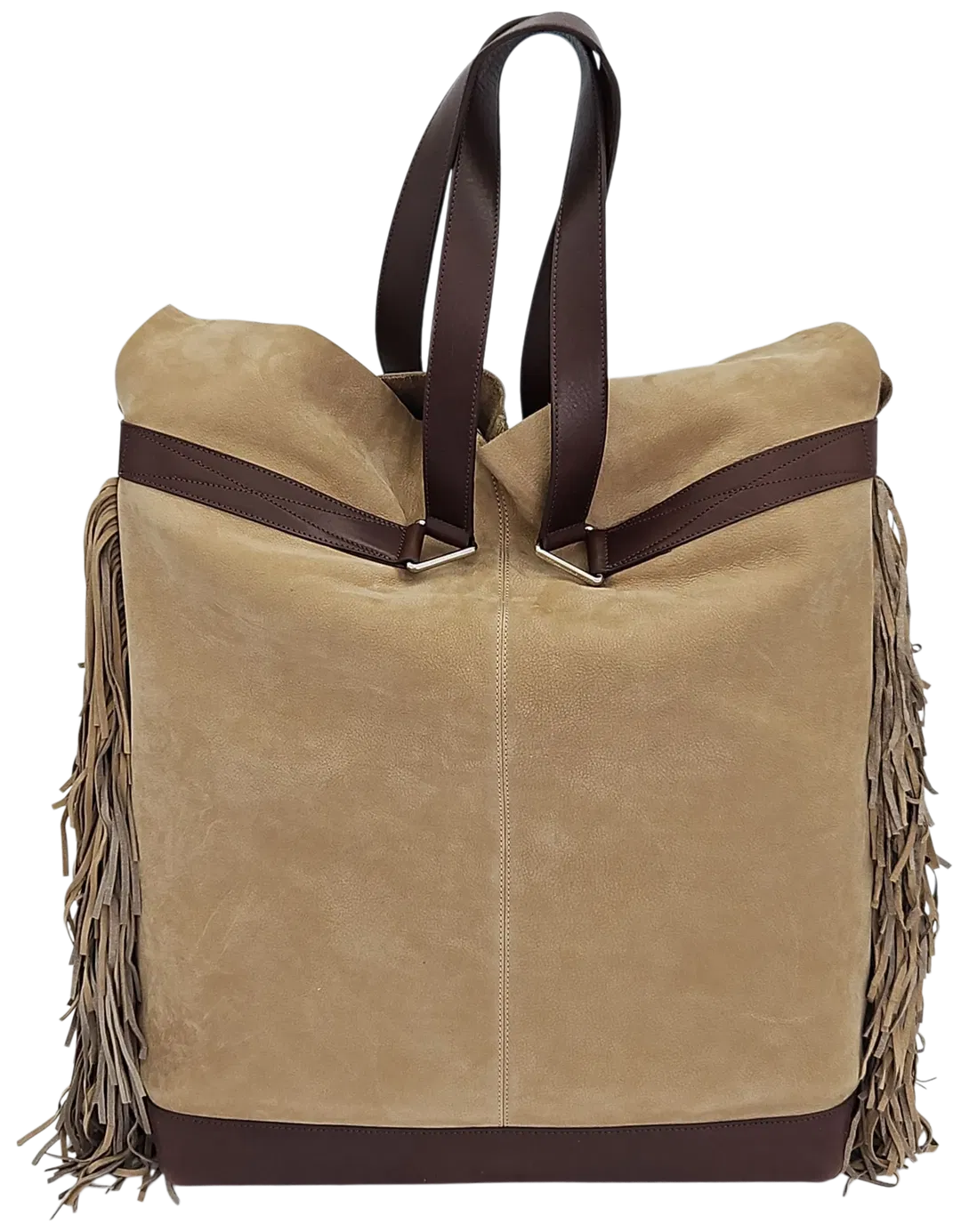Max V. Koenig Damen Handtasche mit Fransen, braun - groß - Bild 4