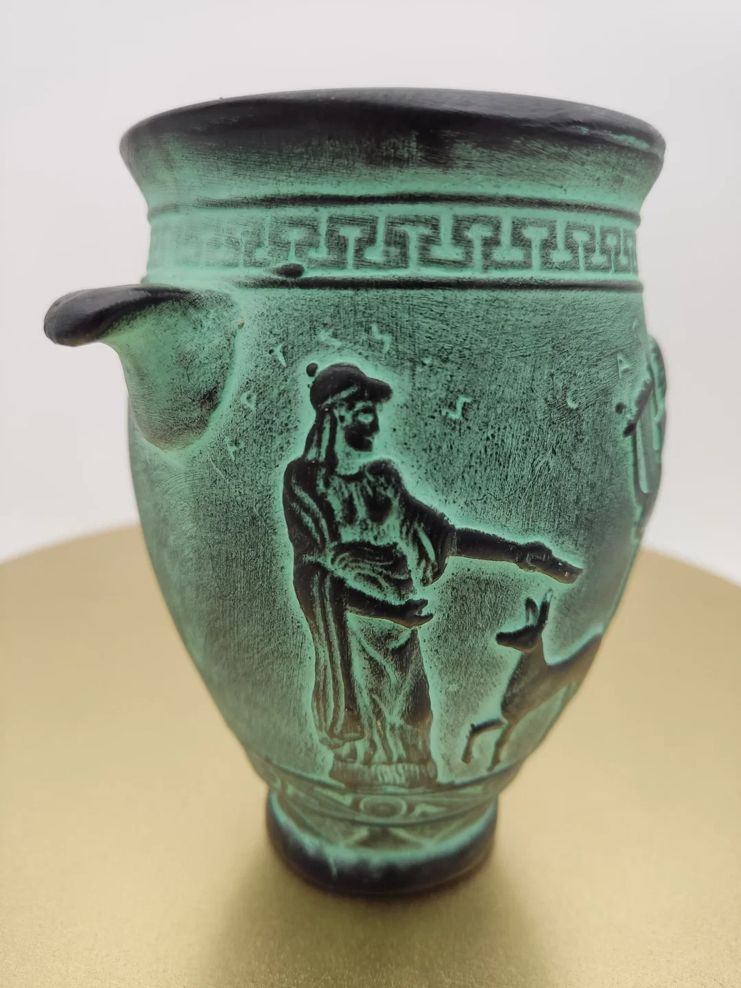 Griechische Keramik-Reliefvase In Türkisgrün | Vintage-Charme – Bild 4