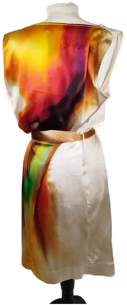Buntes AIRFIELD Midi-Kleid - Gr. 38 / 95% Seide, 5% Lycra - Bild 3