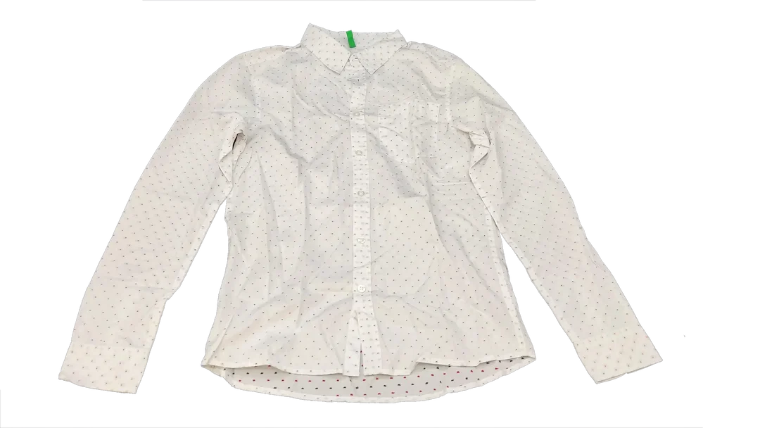 United Colors of Benetton Kinderhemd weiß gemustert Gr. 2XL - Bild 1