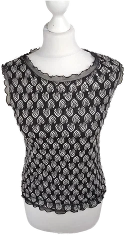 Damen-Oberteil Schwarz-Weiß Gemustert | Retro-Charme