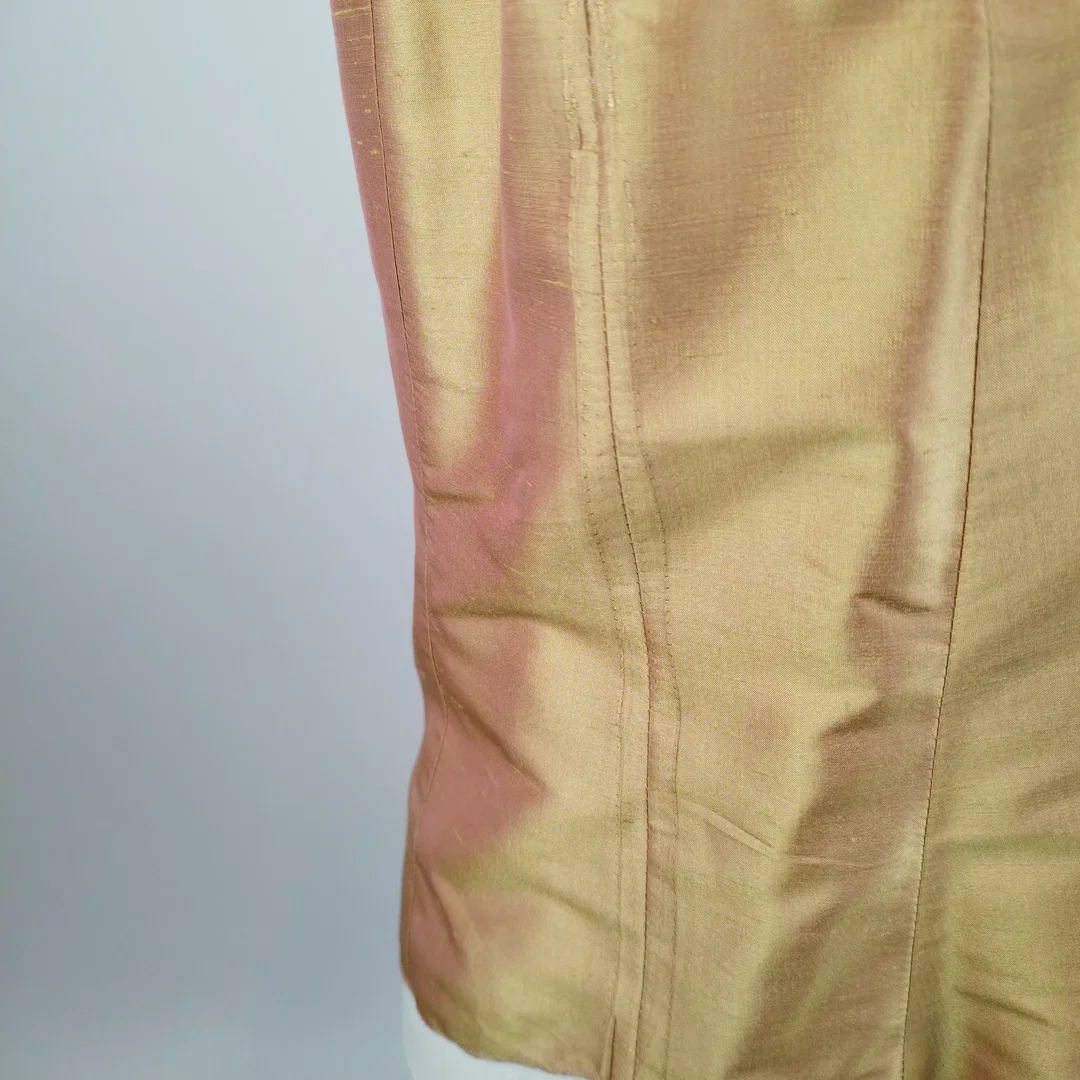 Schimmerndes Tanktop - gold/rosa / mit Reißverschluss – Bild 3