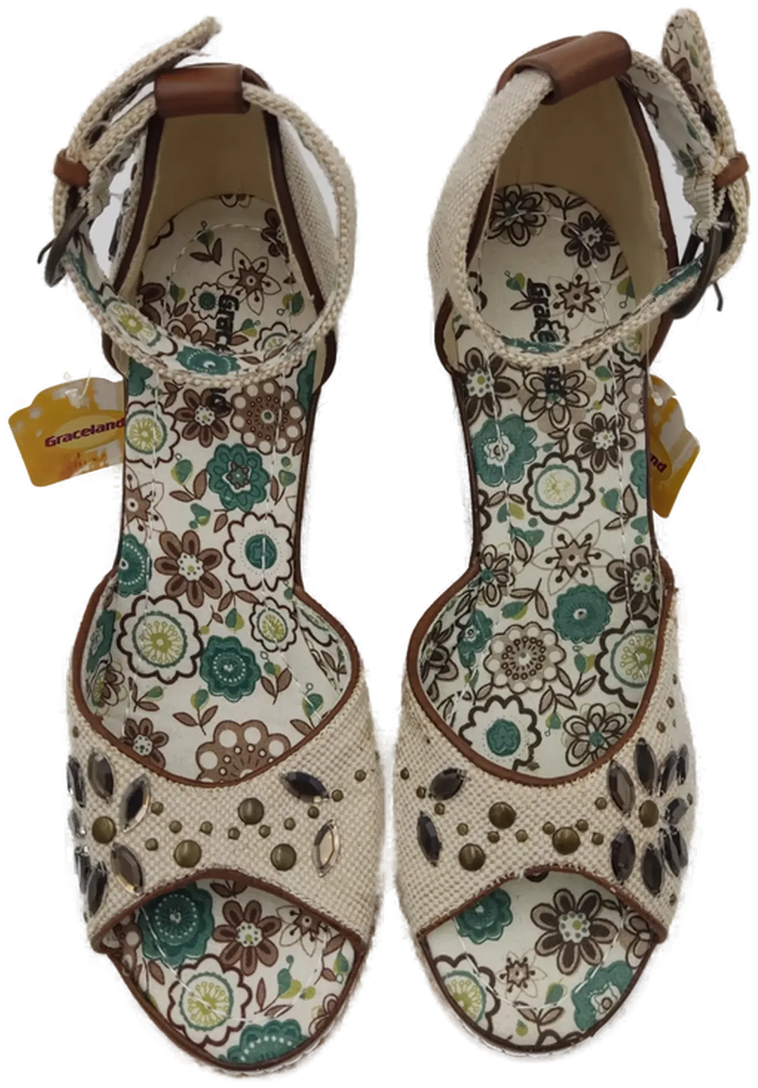 Graceland Damen Sandale beige gemustert - 38 - Bild 4