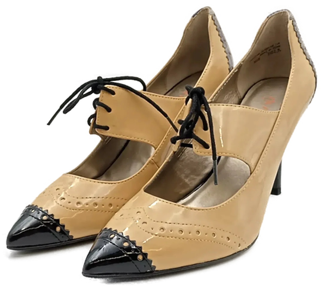 Levity Schnürpumps Mary Jane Stil in beige/schwarz Gr. 39 - Bild 1