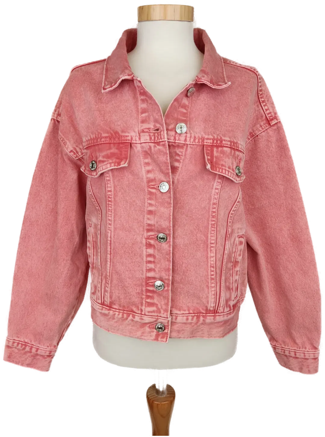 MNG Damen Jeansjacke zinnoberrot - S/36 - Bild 1