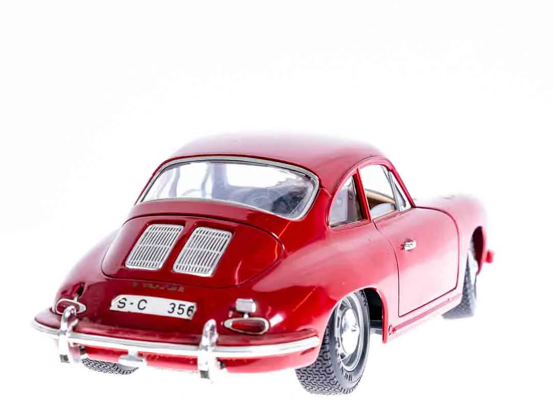 Bburago Modellauto Porsche 356 B rot (1961) 1/18 Druckguss Maßstab – Bild 4