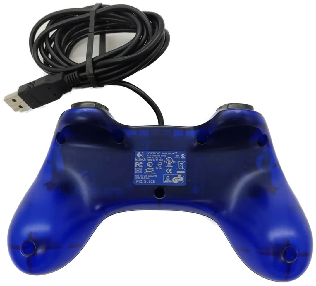 Logitech Precision PC USB Gamepad Blau-Transparent – Bild 2