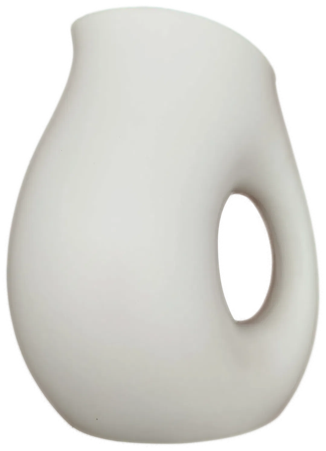 Moderne weiße Kanne, abstrakte Form - ca. 20cm hoch - Bild 1