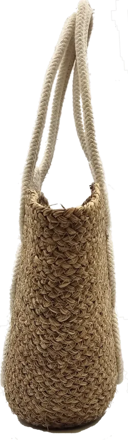 Strohhandtasche Damen mit weißen Muster – Vorschau 3