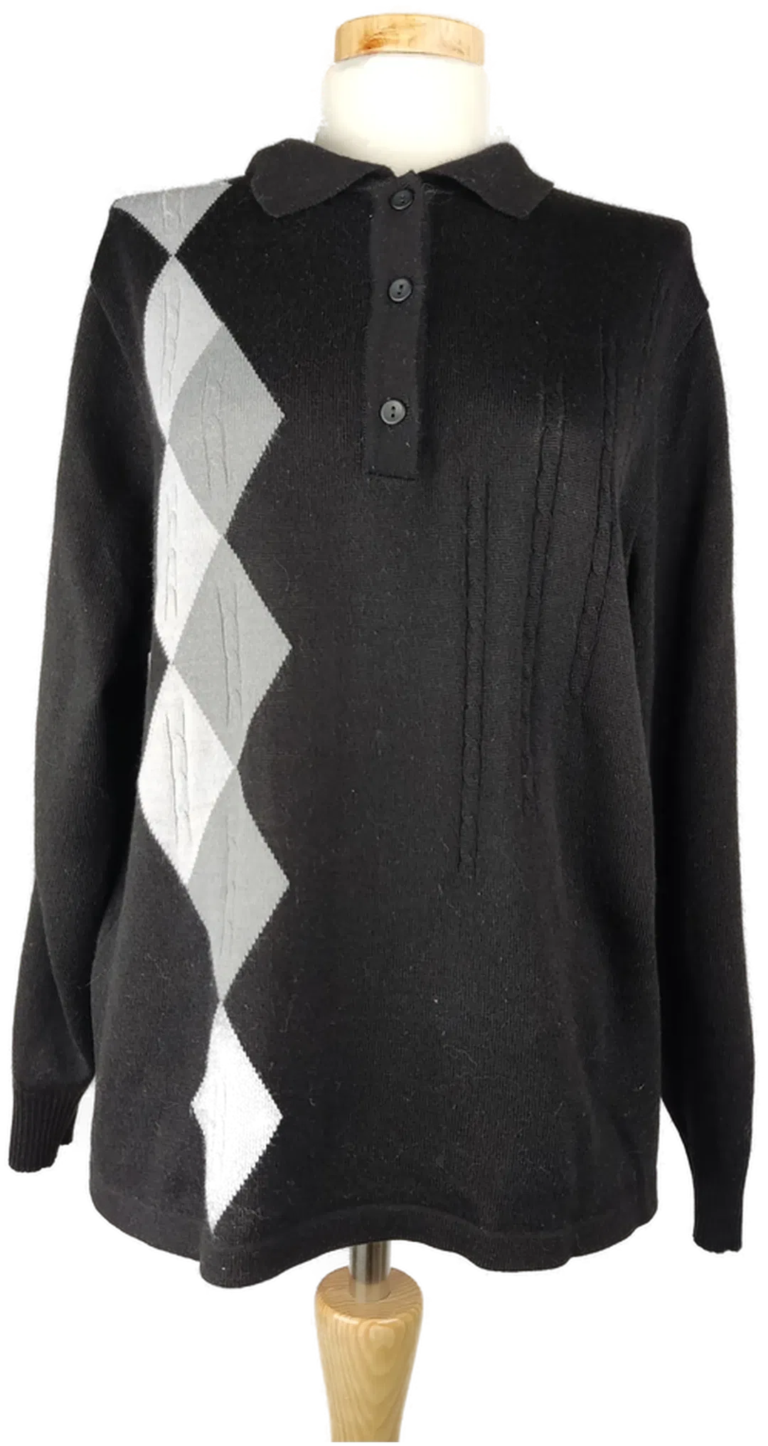 Today Schoeller Damen Pullover schwar mit weiss-grauen Karos - L/40 - Bild 1