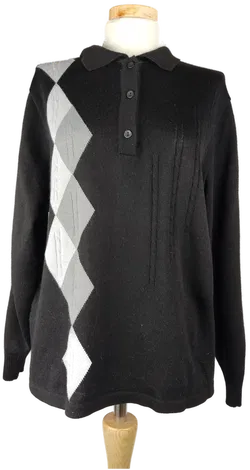 Today Schoeller Damen Pullover schwar mit weiss-grauen Karos - L/40 - Bild 1