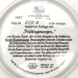 Hutschenreuther Sammelteller 1987 - „Frühlingsmorgen“ von Ursula Band (Teller 2870 B) – Vorschau 3