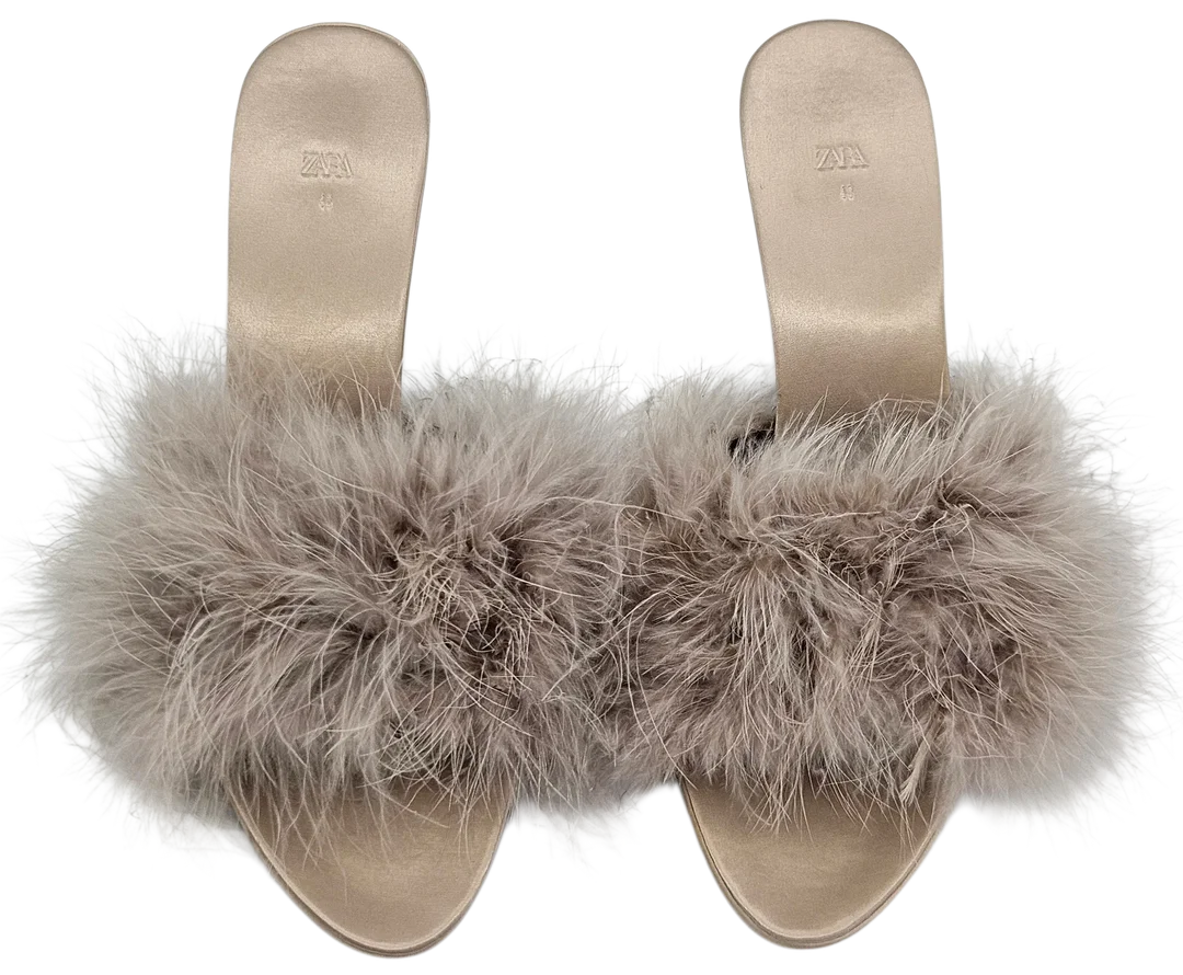 ZARA Damen Pantoletten, beige - Gr. 40 – Bild 5