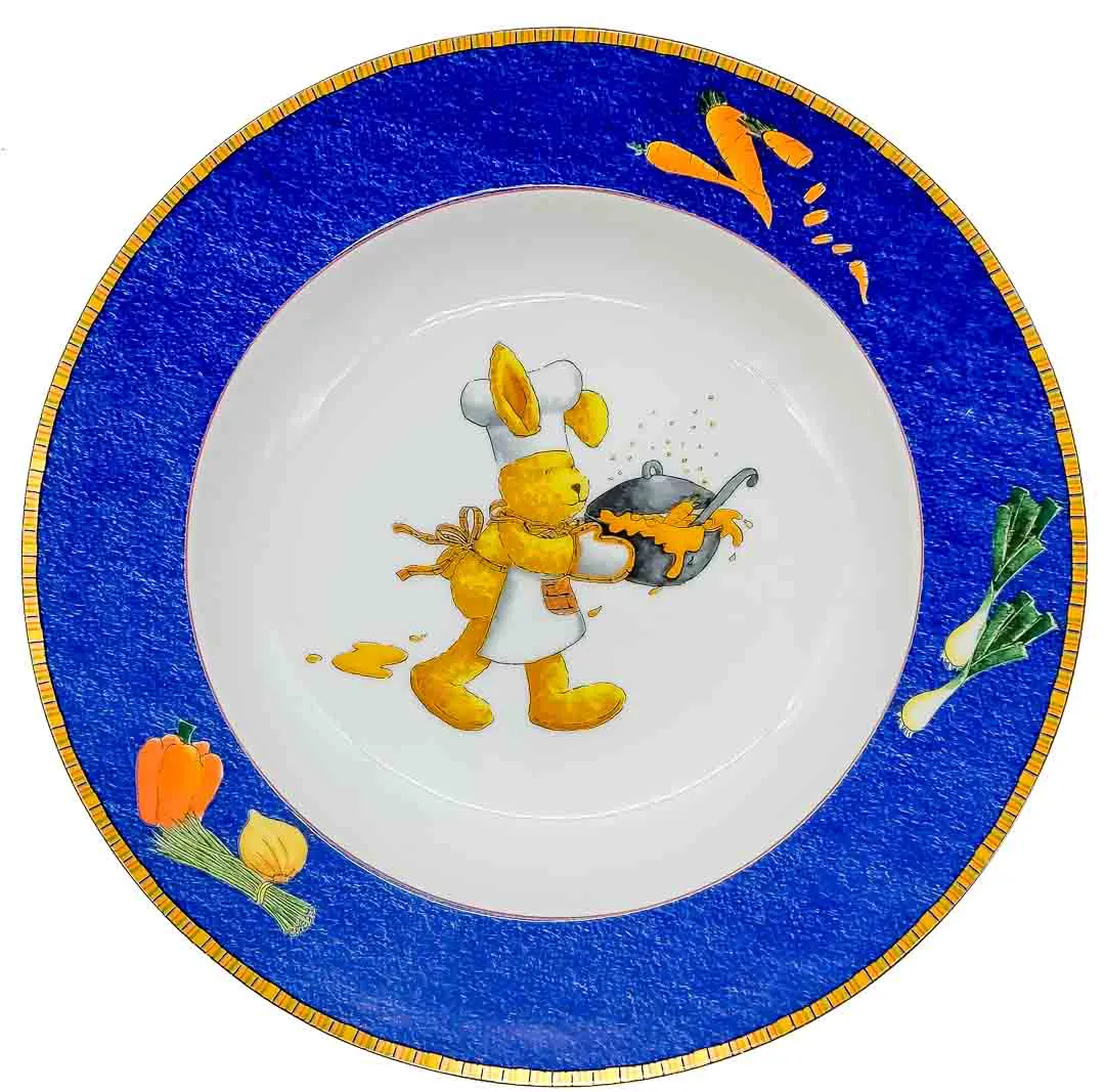 Felix Thomas Rosenthal group Suppenteller ca 23,5cm und Speiseteller ca 26cm mit Comic Hase Koch – Bild 2