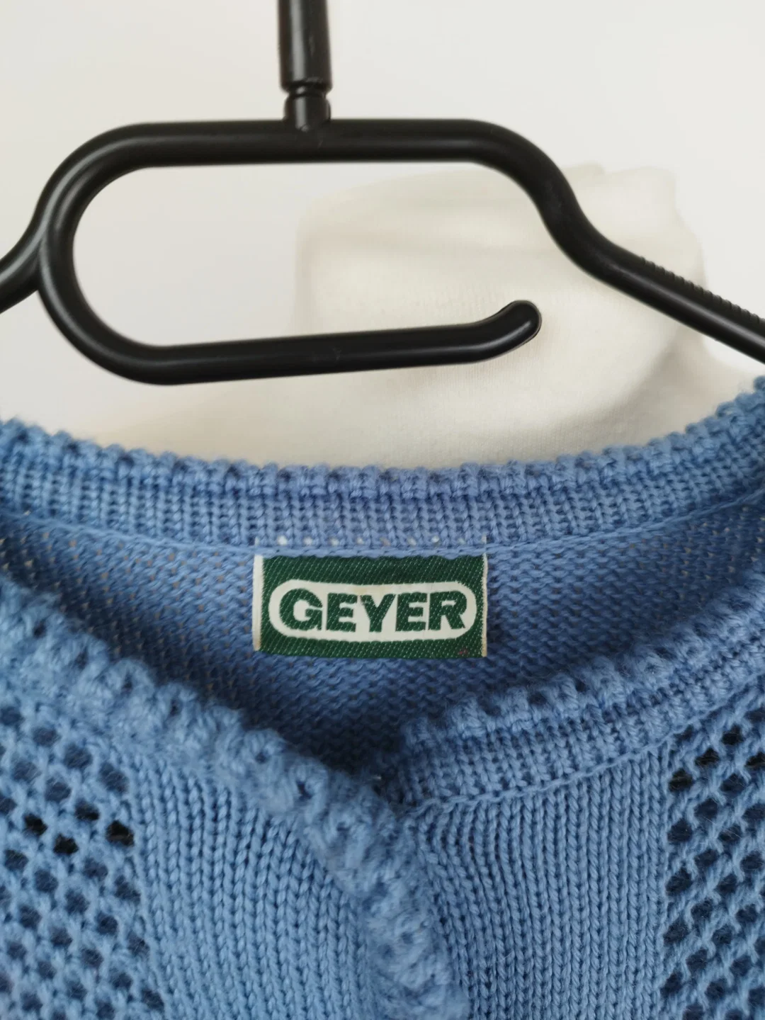 Geyer - Strickjacke hellblau Gr. M /reine Schurwolle /Vintage made in Austria  – Bild 2