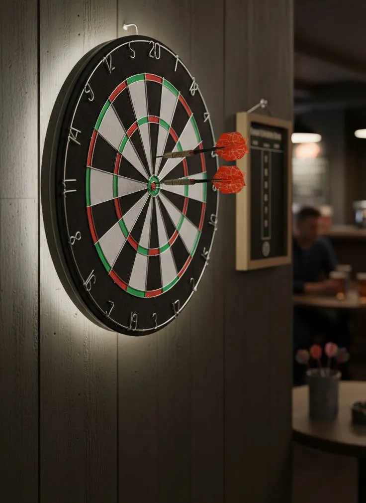 XQ Max Sports Flocked Home Dartboard Set – doppelseitig inkl. 3 Messing-Darts - Bild 1