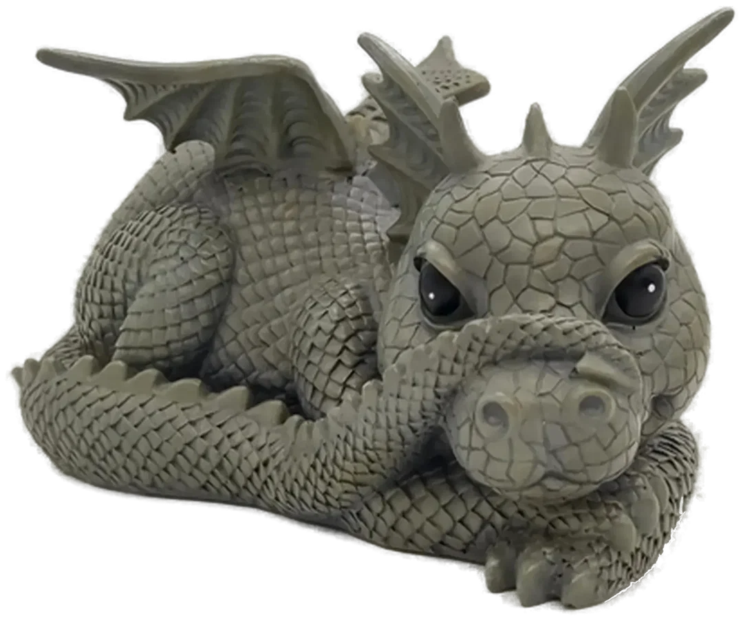 Deko-Figuren-Set – 2 liegende Drachen aus Kunststoff (leicht, detailliert gearbeitet) – Bild 3
