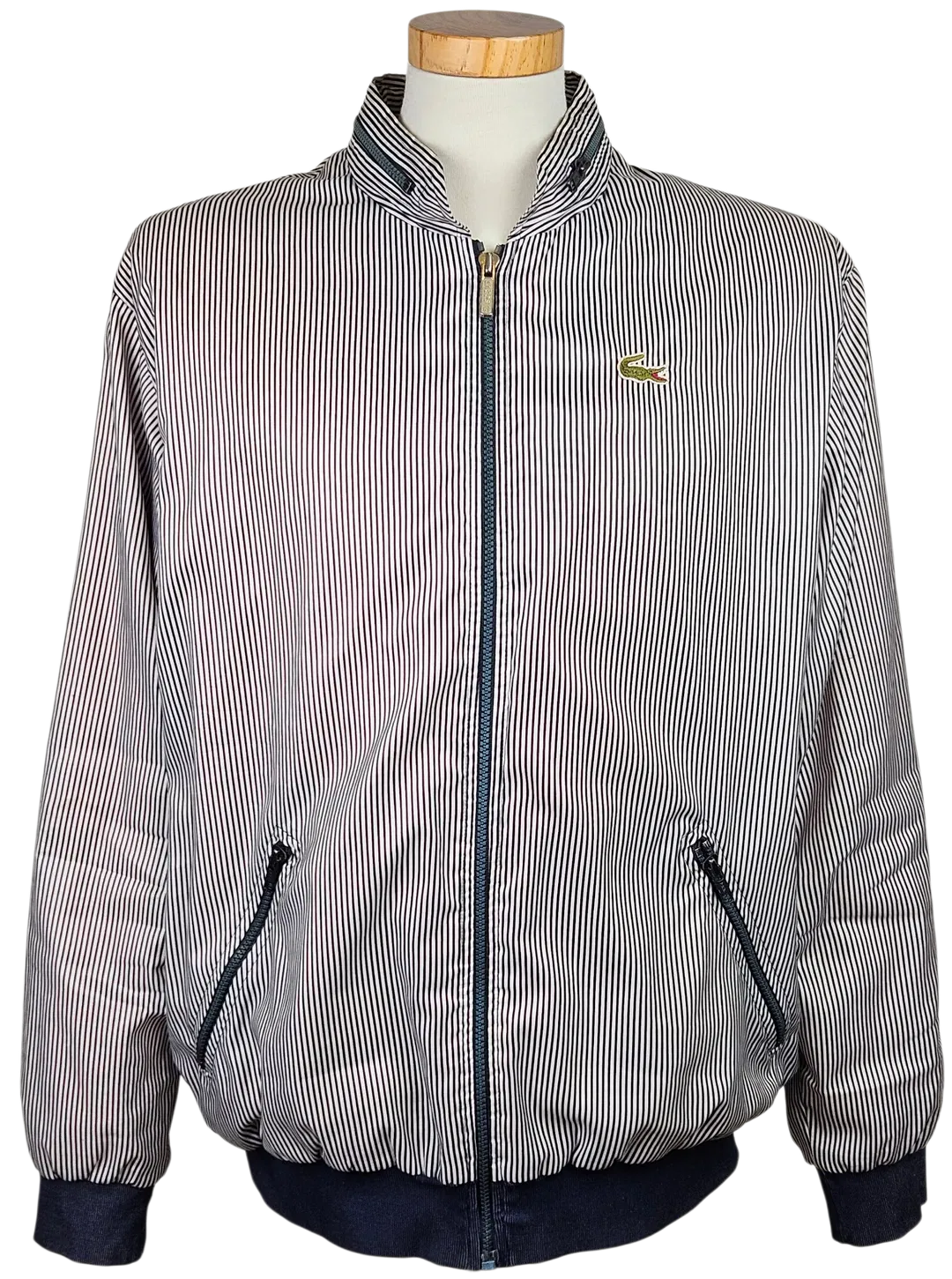 LACOSTE Vintage Herren Jacke, marine/weiß - Gr. L - Made in France  - Bild 4