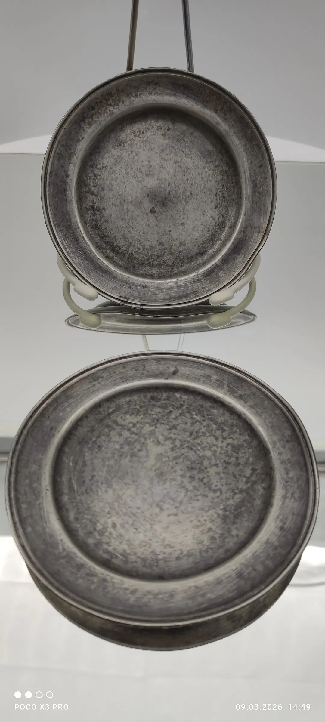 Zinn-Untersatzteller Sonstige 2er, Mit Schönheitsfehler | Vintage-Schatz - Bild 4