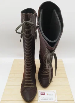 Jump for the people Schnürstiefel, Leder, Gr. 38, braun - neu besohlt  - Bild 1