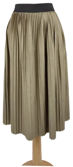 Plisseerock 'JDY', kakifarben mit Gummizugbund, Größe M - Bild 1