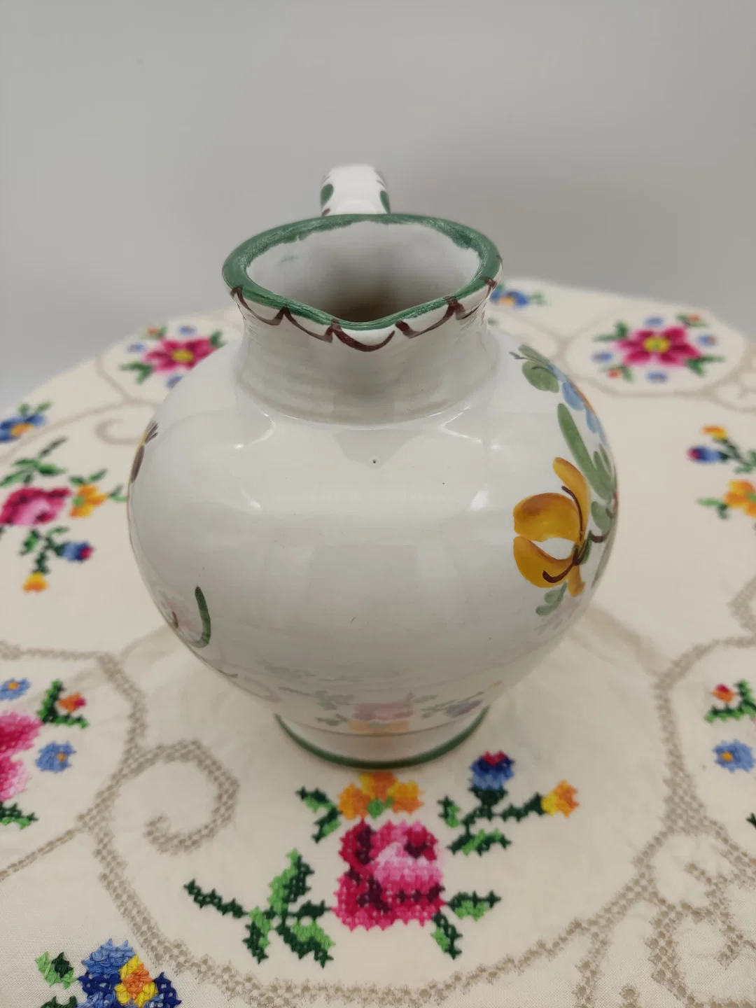 Ulmer Keramik Krug mit Blumenmotiv | Vintage-Charme – Bild 5