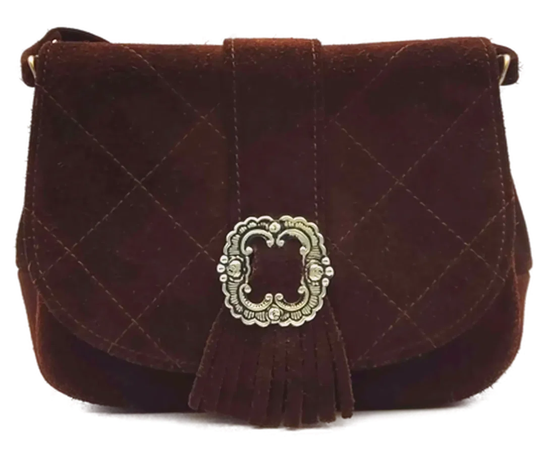 Wildleder Trachtentasche dunkelbraun - Bild 4