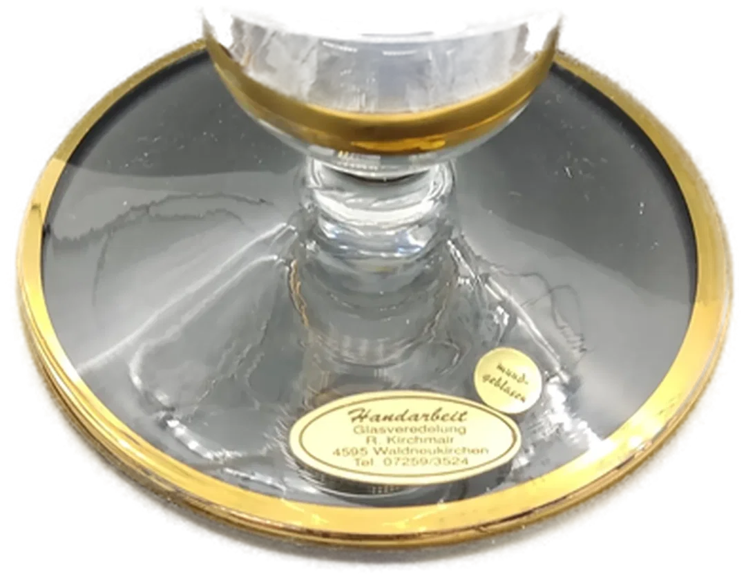 R. Kirchmair Glas mit Goldrand und Blumenmuster  – Bild 4