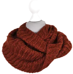 Schlauchschal gestrickt rotbraun Herbst - Bild 2