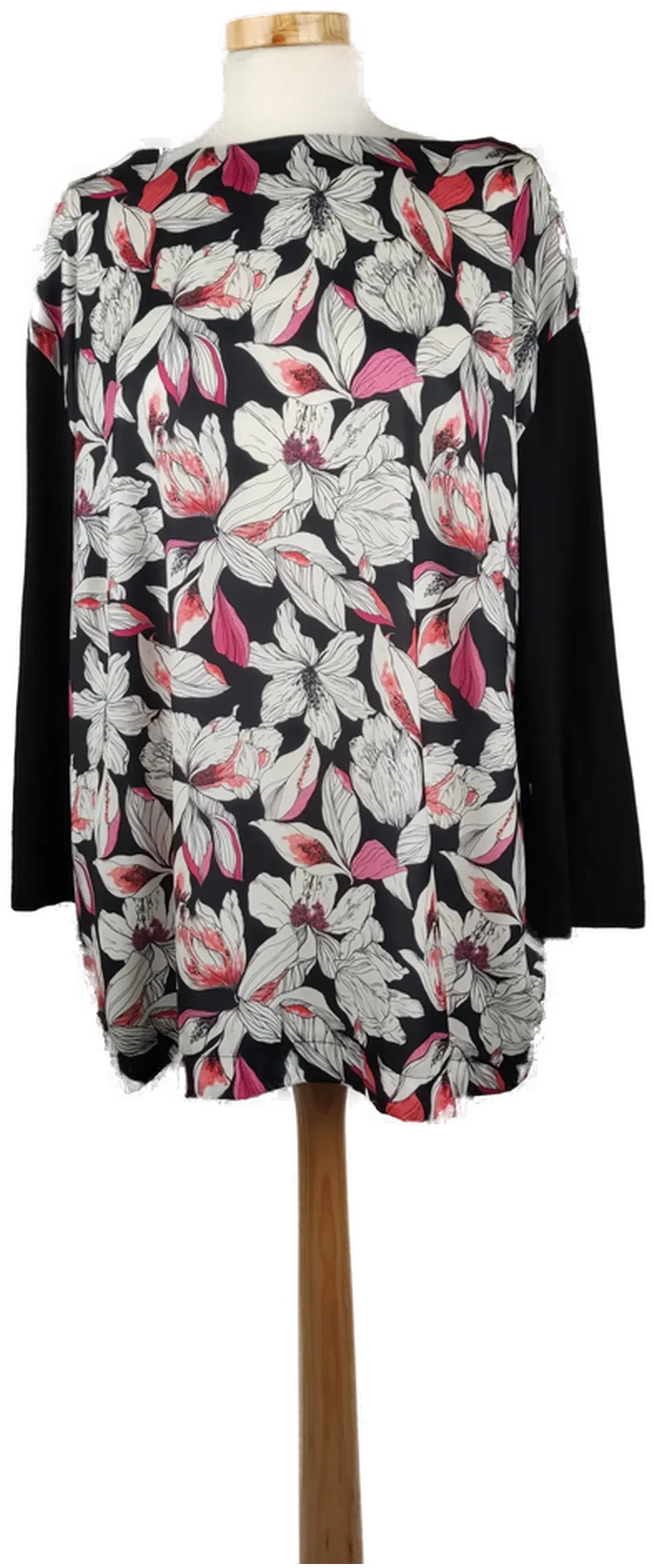 Bonita Damen-Bluse langarm schwarz mit Blumenprint - XXL/44 - Bild 4