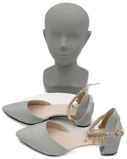 Silberfarbene Glitzer-Pumps mit Strass-Anhängern Gr. 41 | Neu mit Etikett - Bild 3