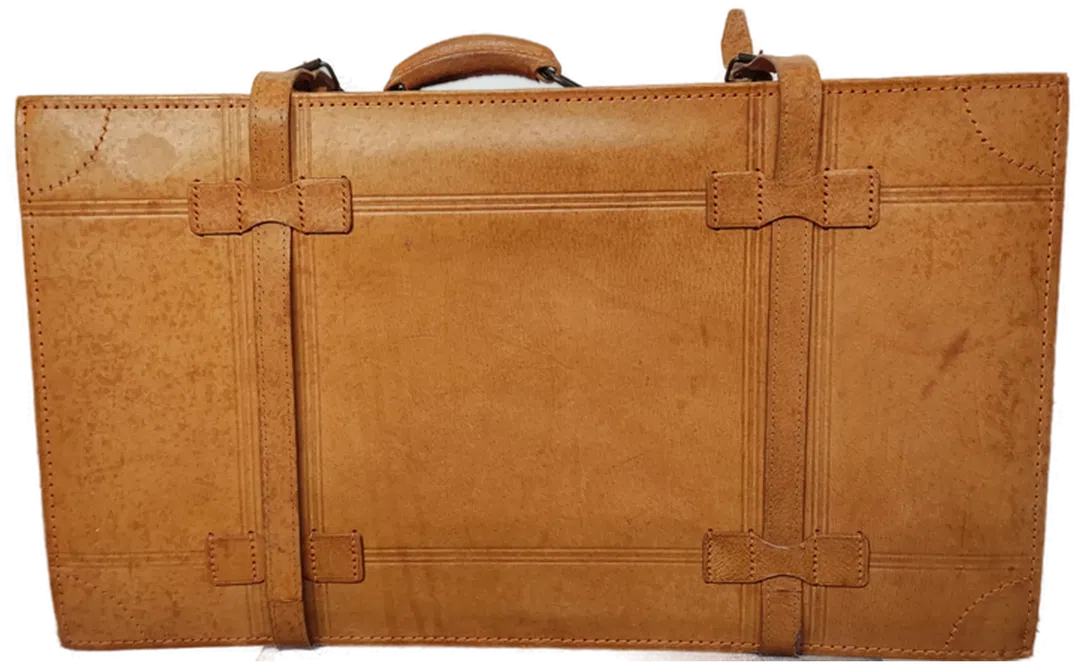 Antik Lederkoffer Cognac Vintage - Bild 2