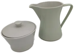 Lilien Porzellan Milchkanne und Zuckerdose in hellgrün - Bild 2
